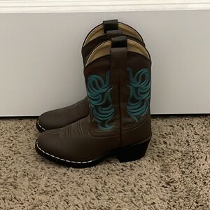 Brown and Teal Cowboy Western Boots